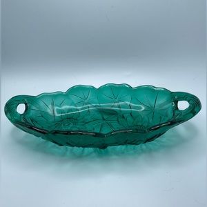 Lily Pons By Indiana Glass, 9.5” Oval In Teal